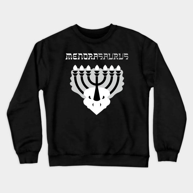 Menorasaurus Funny Hanukkah Joke Crewneck Sweatshirt by JustPick